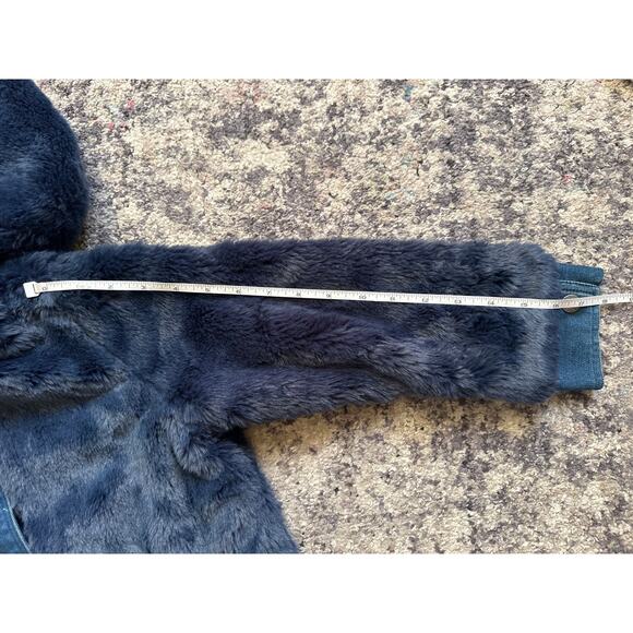 Stella McCartney Kids Faux Fur & Denim Hooded Jacket – Size 8 (130/64) - Picture 6 of 11